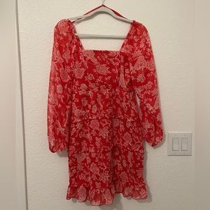 Pink Floral Homecoming Semi Dress